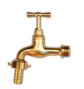 Robinet de jardin en laiton poli 1/2" BSPM - Raccord cannelé 15mm