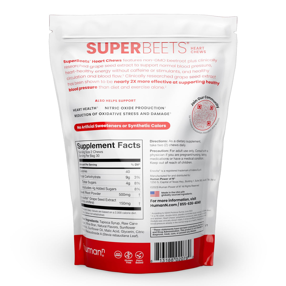 Humann SuperBeets Heart Chews - Nitric Oxide