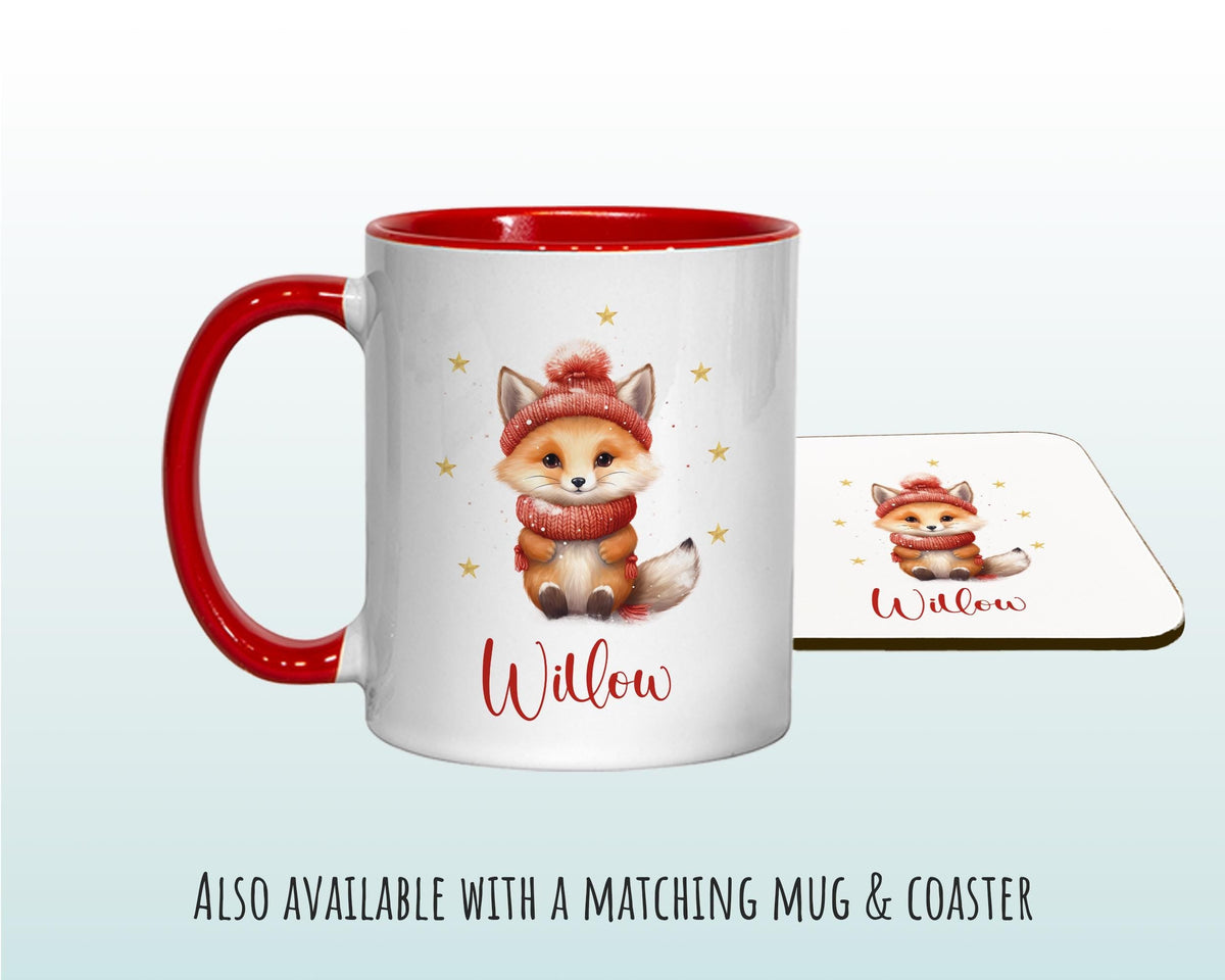 Personalized Christmas Sack - Cute Winter Fox Design