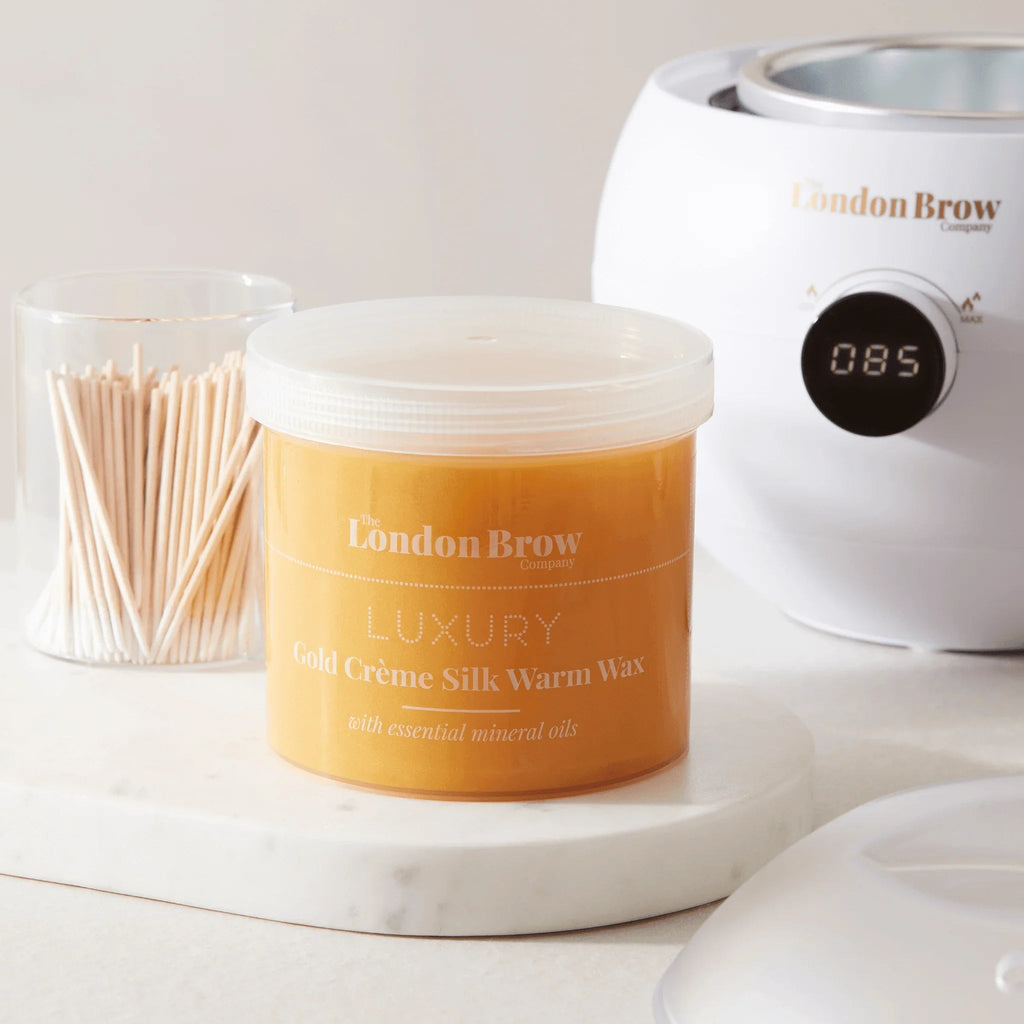 Cire chaude or métallique en soie de luxe – Pot professionnel de 450 g pour peaux sensibles