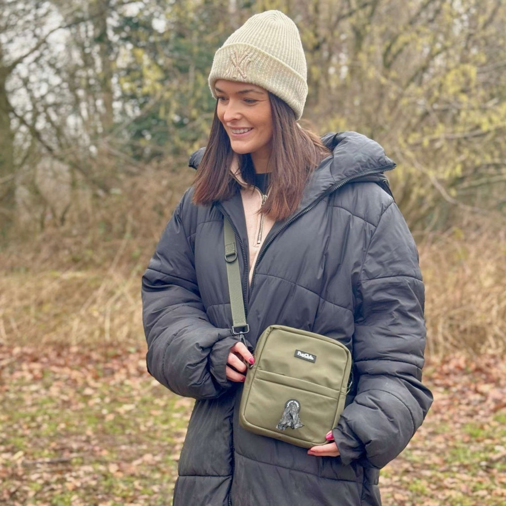 Mini Dog Walking Bag - Khaki Green