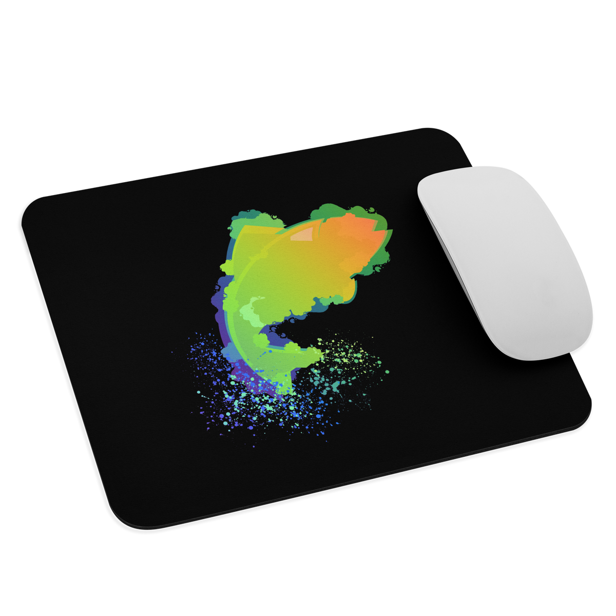 Leaping Neon Fish Mouse Pad
