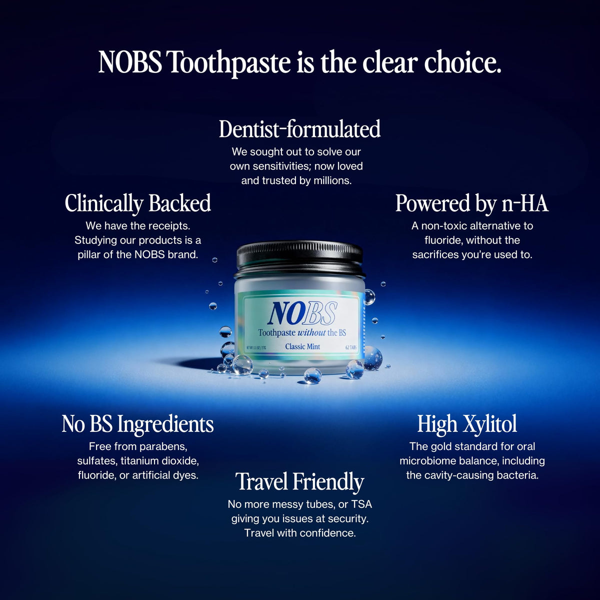 NOBS Toothpaste Tablets - Fluoride - Free Nano