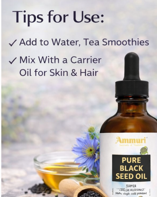 Pure Organic Black Seed Oil for Skin, Hair