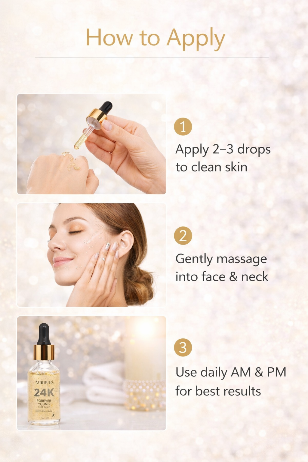 24K Gold Face Serum for Radiance & Anti - Ageing