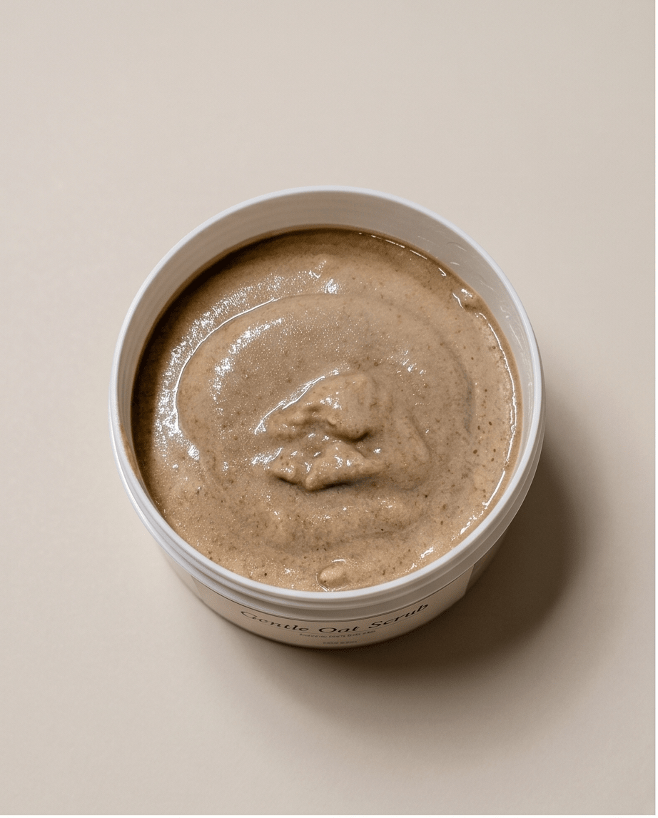 Gommage doux pour le visage à l'avoine et à la crème de coco