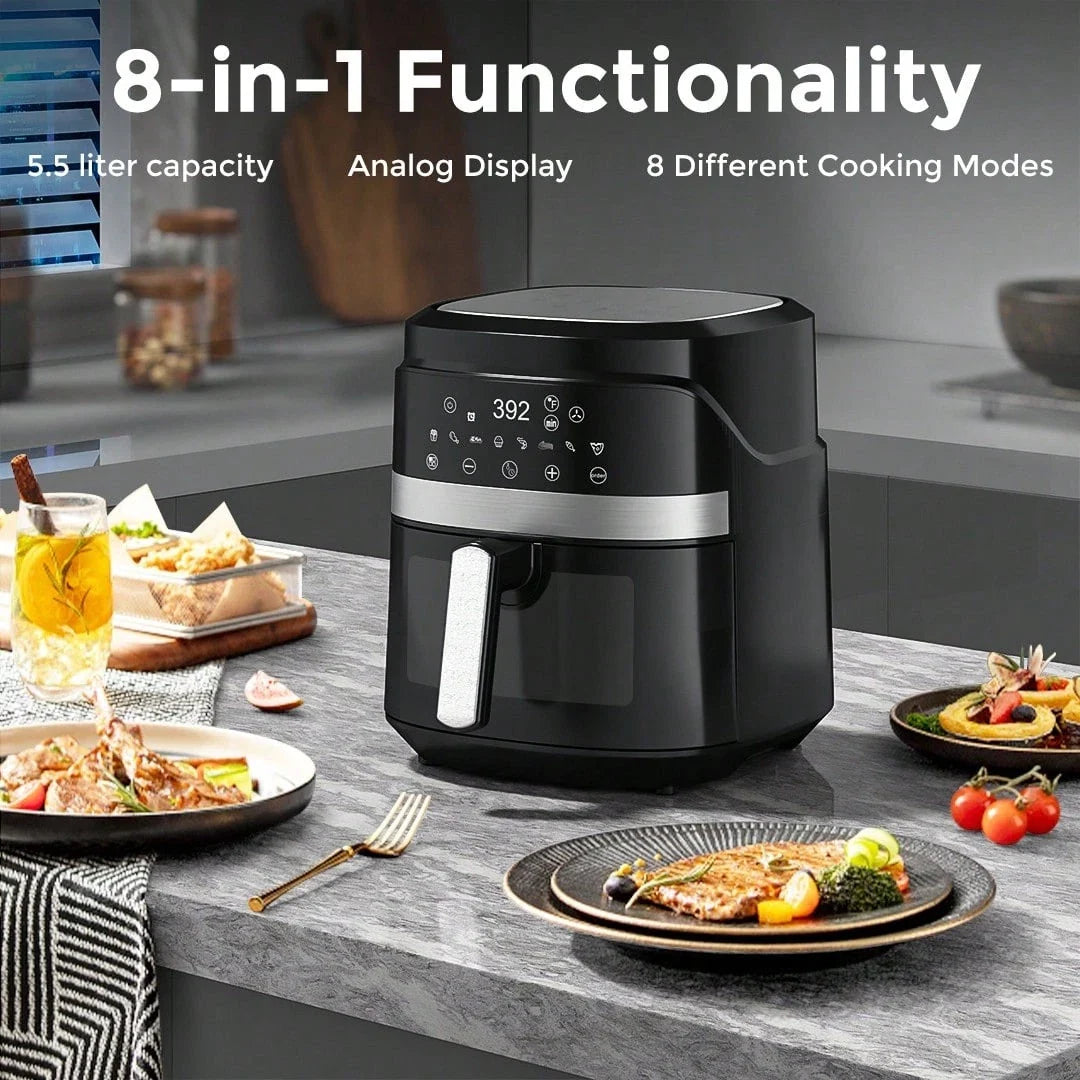 8 - in - 1 Air Fryer 5.5L 1500W - Digital Touchscreen