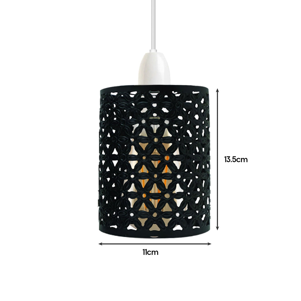 White Drum Metal Wire Cage Ceiling Pendant