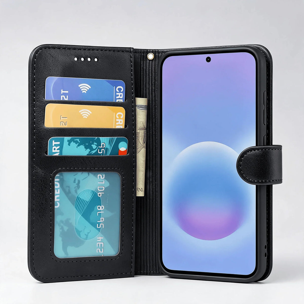 Samsung Galaxy A57 Book Flip Case Leather Wallet