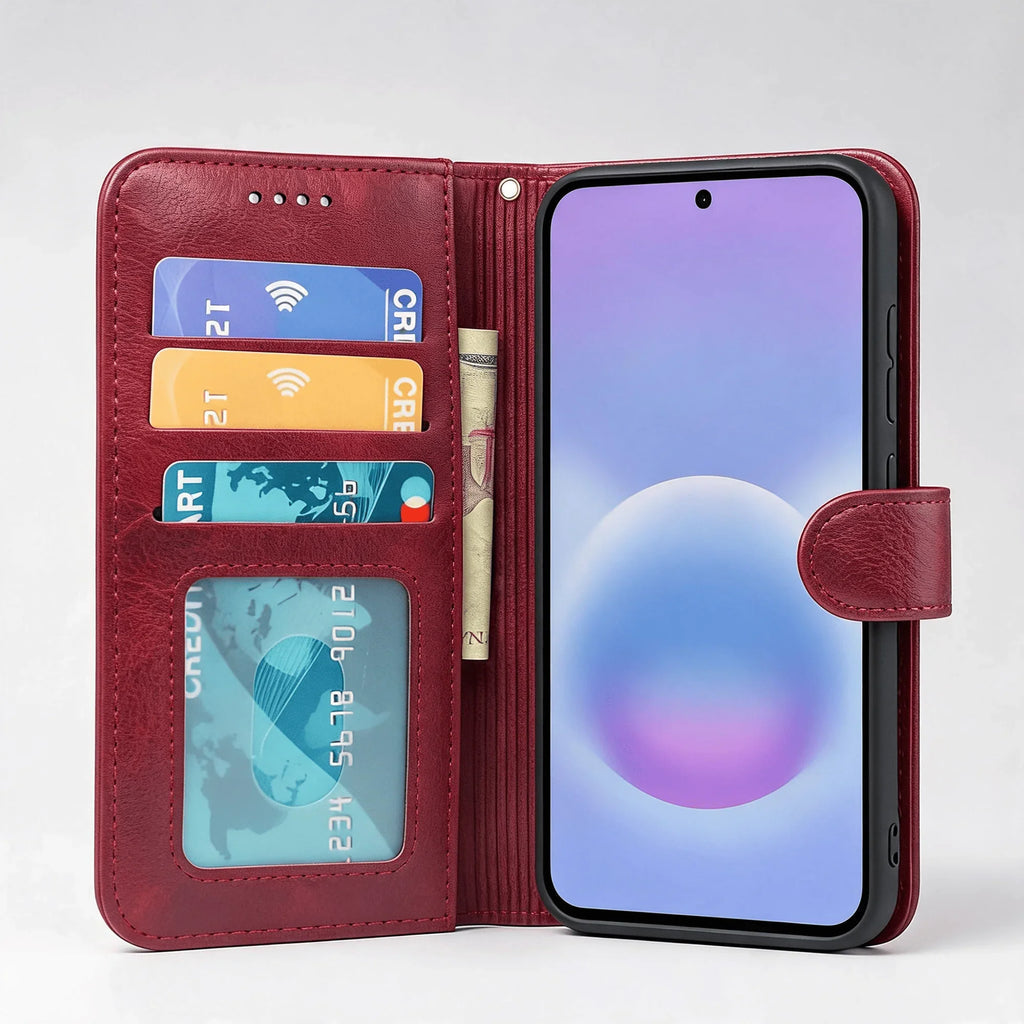 Samsung Galaxy A57 Book Flip Case Leather Wallet