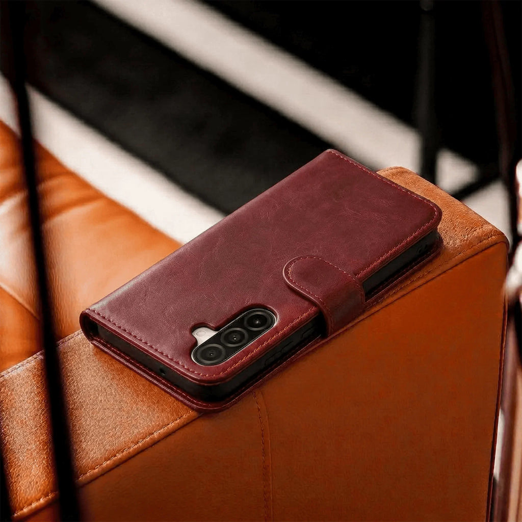 Samsung Galaxy A57 Book Flip Case Leather Wallet