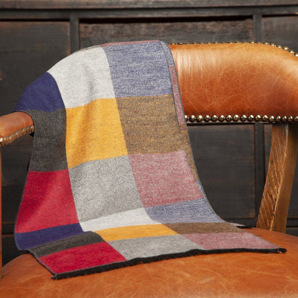 Écharpe en bambou à carreaux multicolores