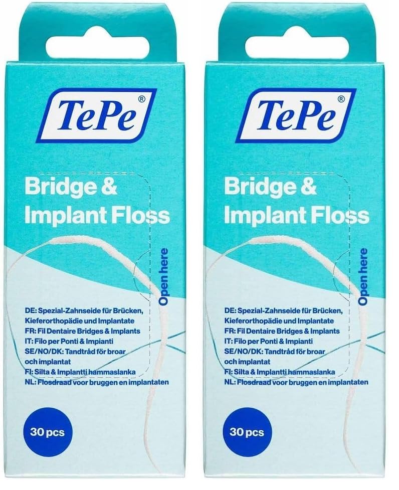 Fil dentaire TePe Implant & Bridge 30 unités x2
