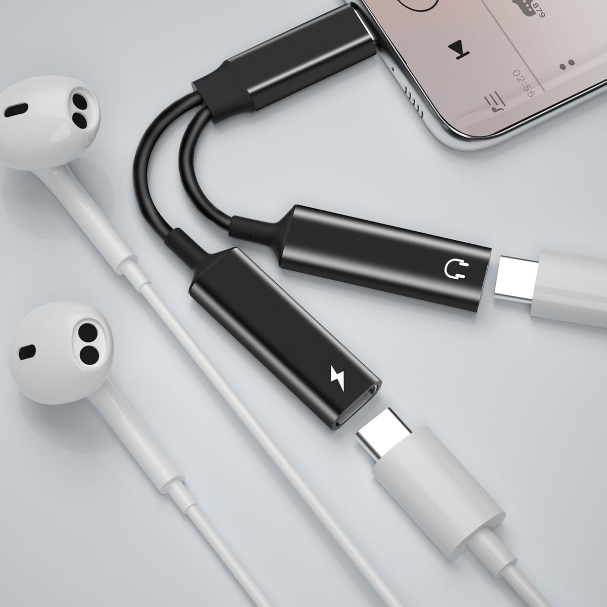 USB C to Dual USB C Adapter - Charging & Audio Splitter