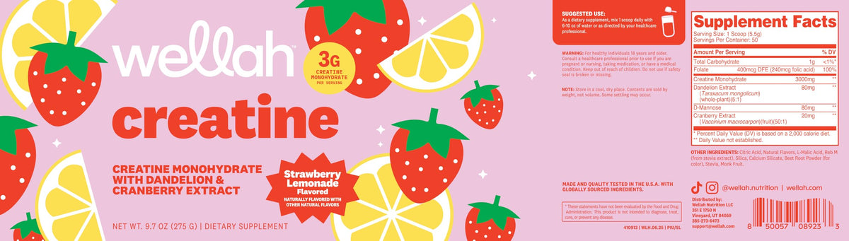 Wellah Créatine pour femmes – 50 portions