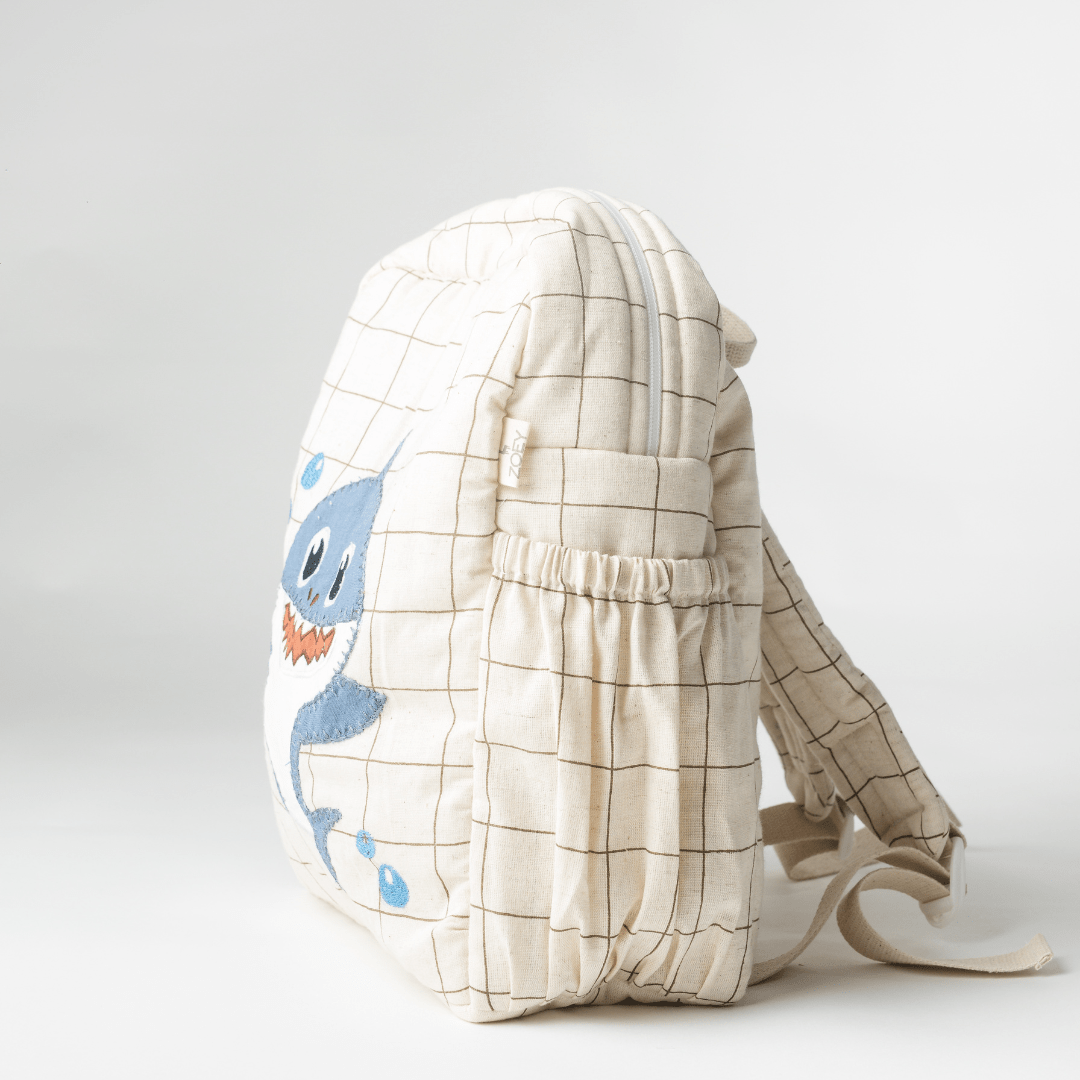 Sac d'école personnalisé Requin Dodo, brodé à la main