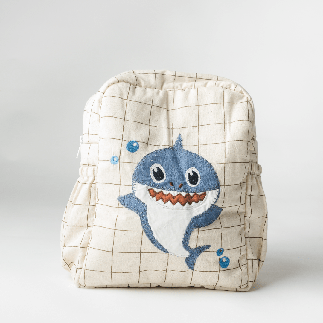 Sac d'école personnalisé Requin Dodo, brodé à la main