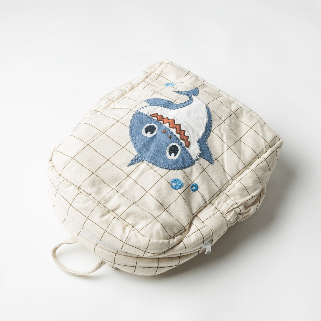 Sac d'école personnalisé Requin Dodo, brodé à la main